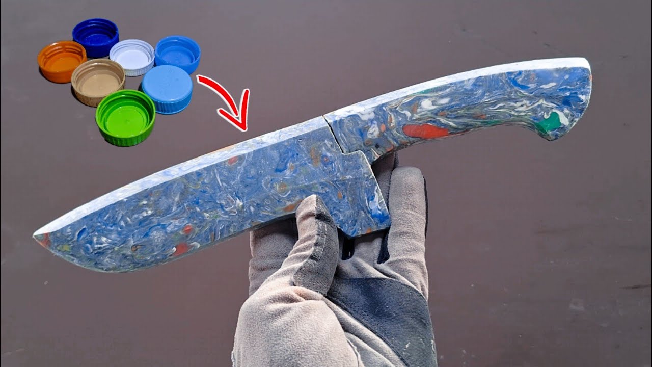 CARA MEMBUAT GAGANG DAN SARUNG PISAU DARI LIMBAH PLASTIK