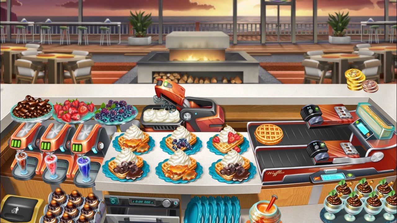 Cooking Fever - Sunset Waffles Level 40 🧇🧁 (3 Stars/Orders Memorized)