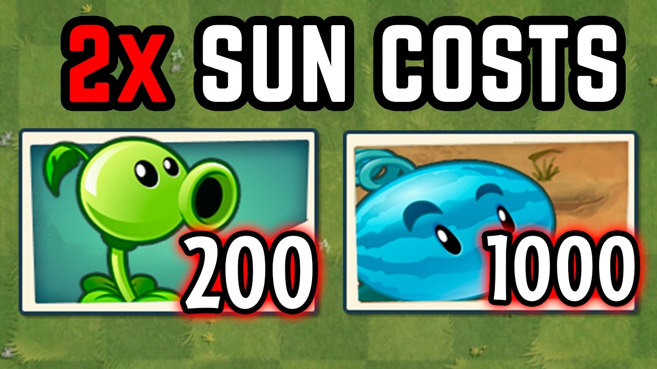 Can you beat Plants vs Zombies 2 with DOUBLED SUN COSTS? (The Movie)