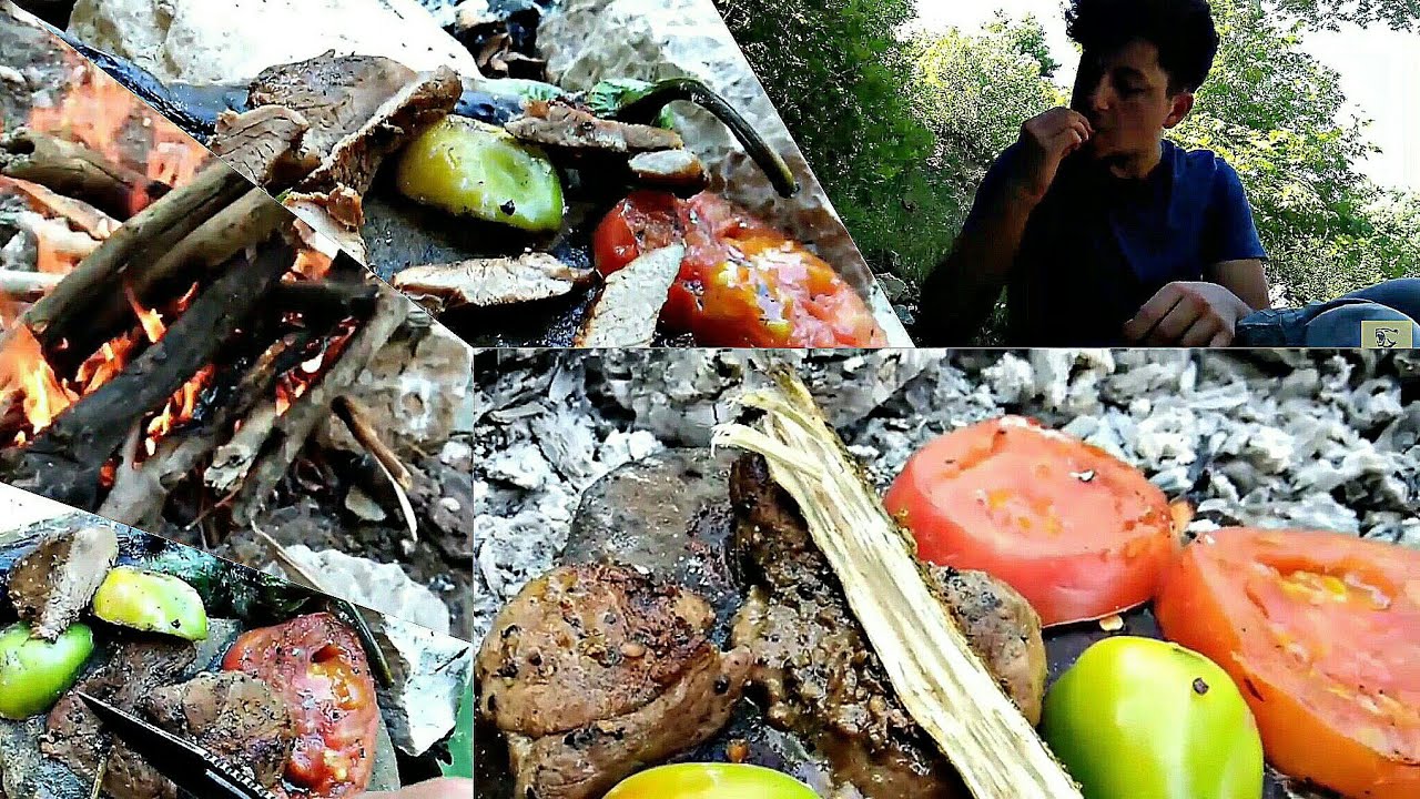 Kızgın taş &uuml;zerinde et pişirmek -COOKINGOUTSIDE/ Doğada Yemek p4