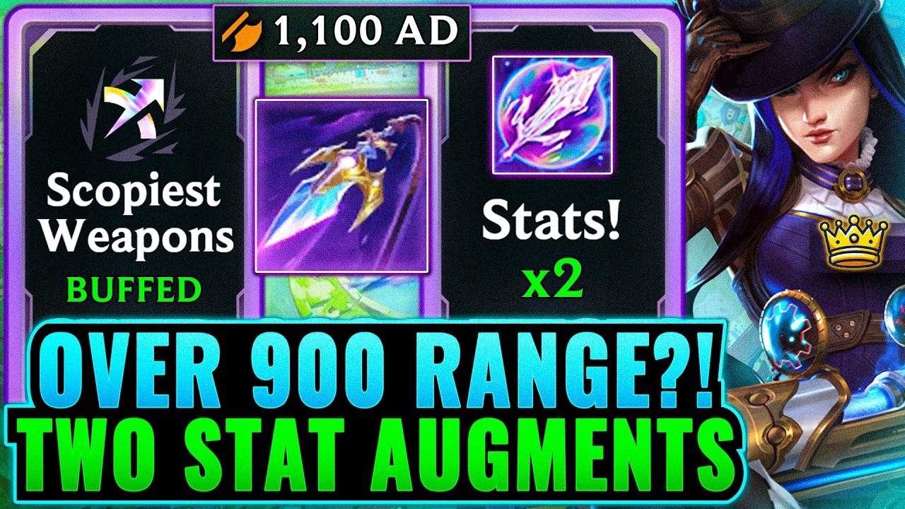 Double Stat Augment Caitlyn: 1100+ AD with Buffed Scopiest Weapons | League Arena Gameplay