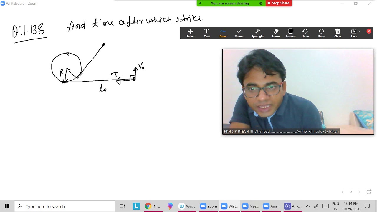 Solution of Irodov Problem 1.138 based on Circular Motion by RKH SIR