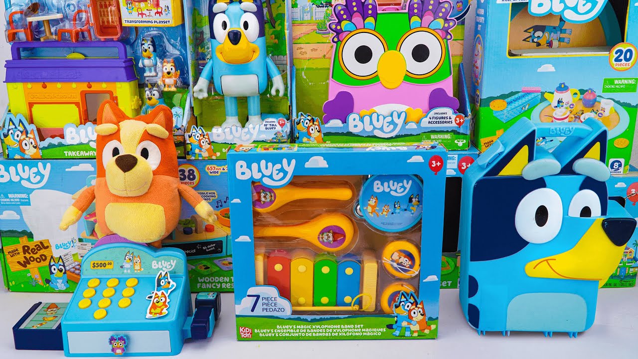 Bluey Toy Collection Unboxing Review | Bluey's Magic Xylophone Band Set & Bluey Play and Go Playset
