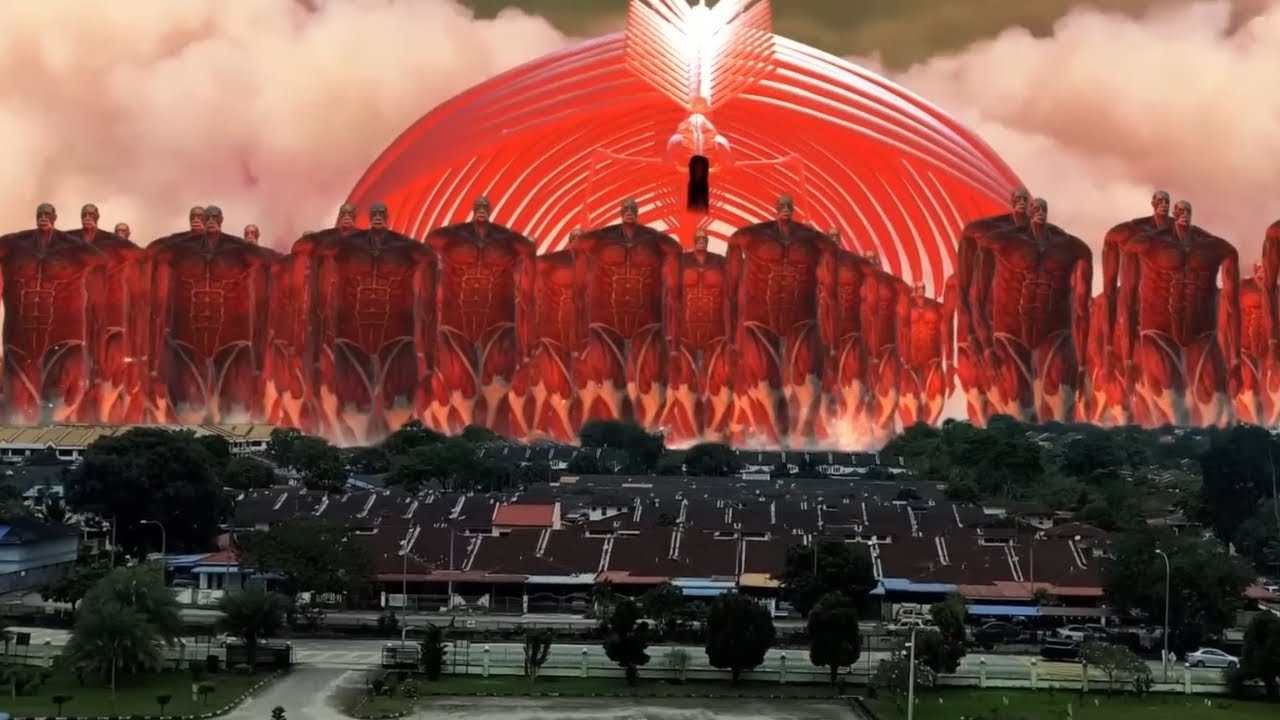 Eren yeager founding titan rumbling modern world in live action