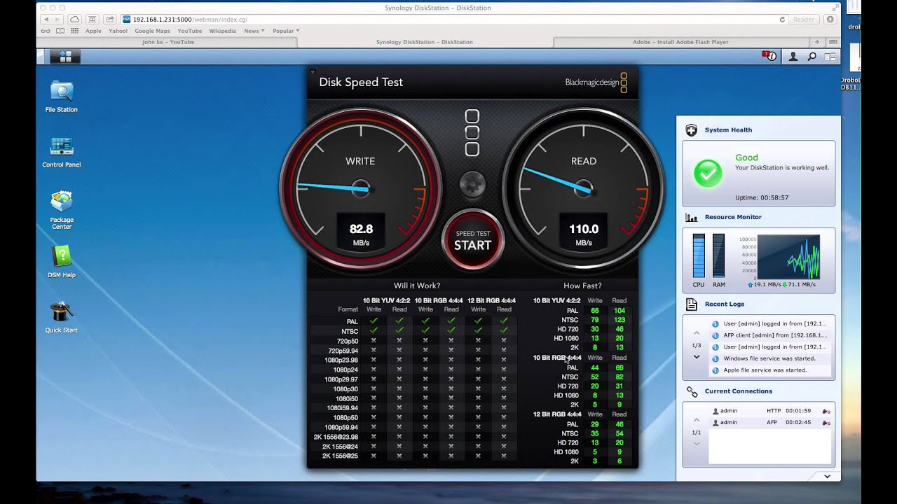 Synology DS413 Speed Test with 5G Block