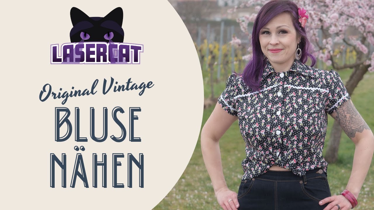 Kirschblüten-Traum - Bluse nähen nach Original 50er Jahre Schnittmuster
