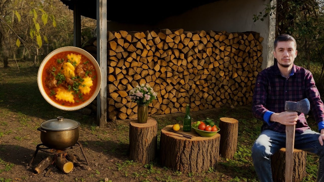 🪓🪵Village Cooking: Delicious Beef Over Firewood | Life in the Mountains of Azerbaijan