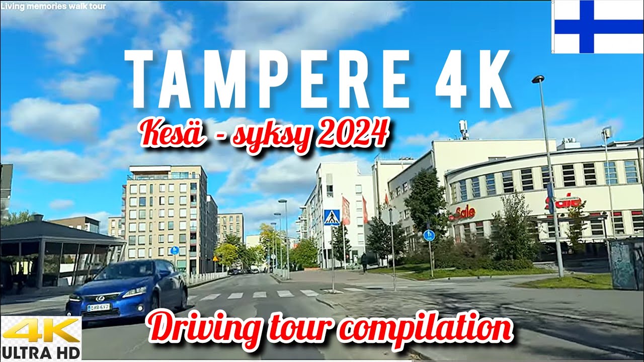 Tampere 🇫🇮 Finland 4K Driving Tour Compilation Kesä - Syksy 2024 | Driving Around Tampere City