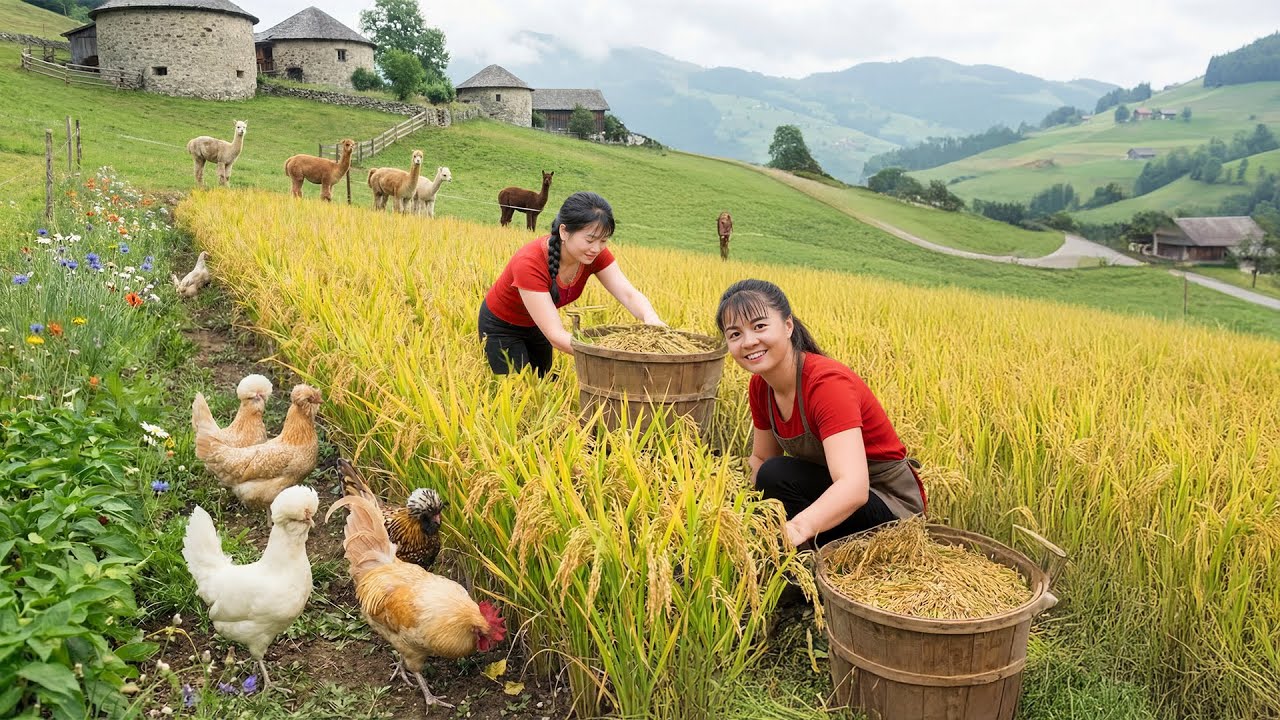 TIMELAPSE -- This is a Great Way to Grow and Harvest Rice – Life in The Countryside Garden