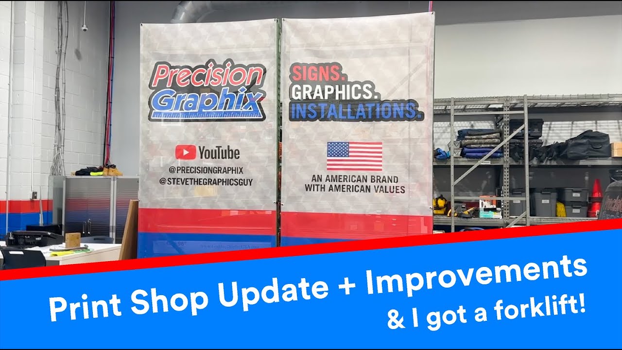 Print Shop Update + Improvements & I got a forklift! | Steve The Graphics Guy