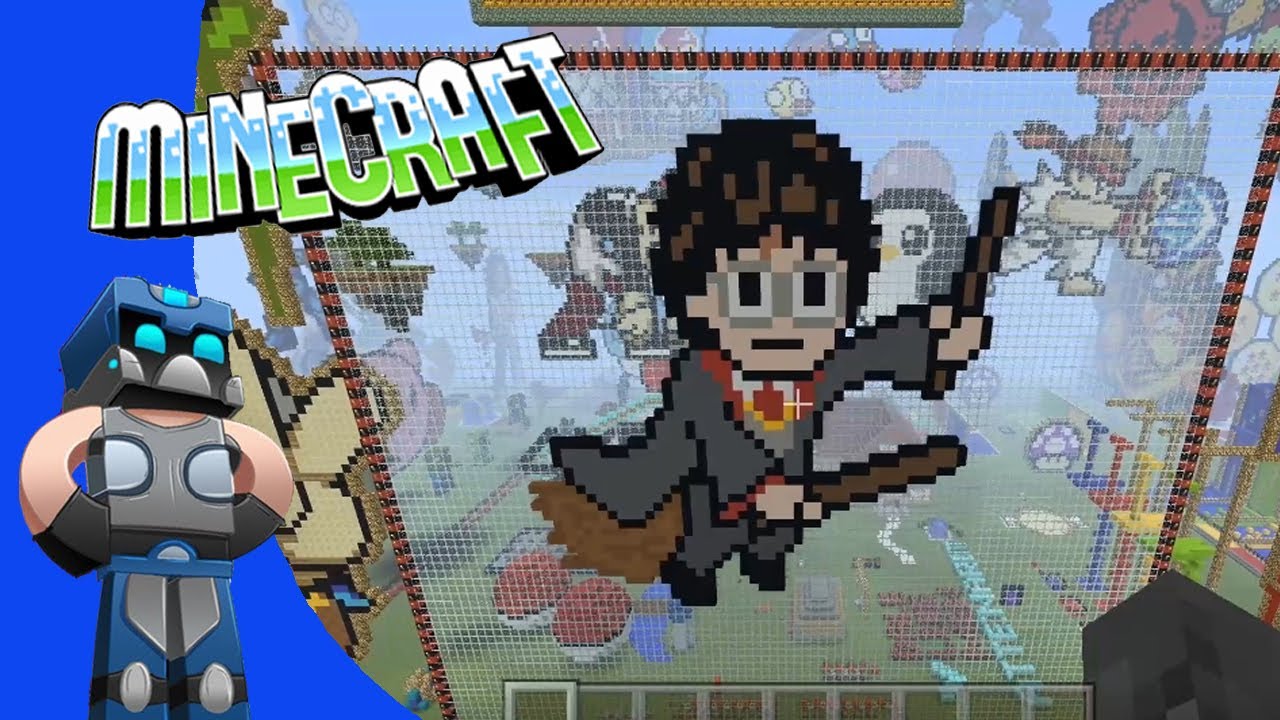 Minecraft: Como hacer Harry Potter Pixel art Tutorial
