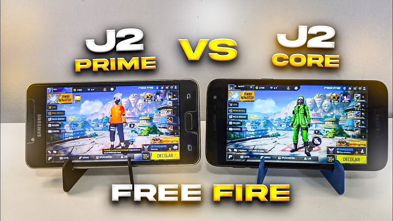 J2 Prime VS J2 Core no Free Fire 📱 Qual e o Melhor? ✅