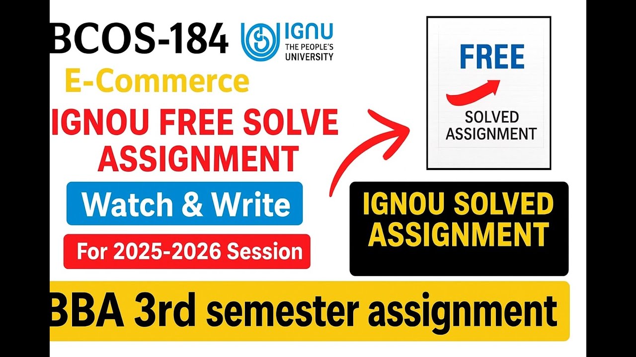 IGNOU BCOS 184 Solved Assignment 2025-2026 | BBA 3rd Semester Latest Solution