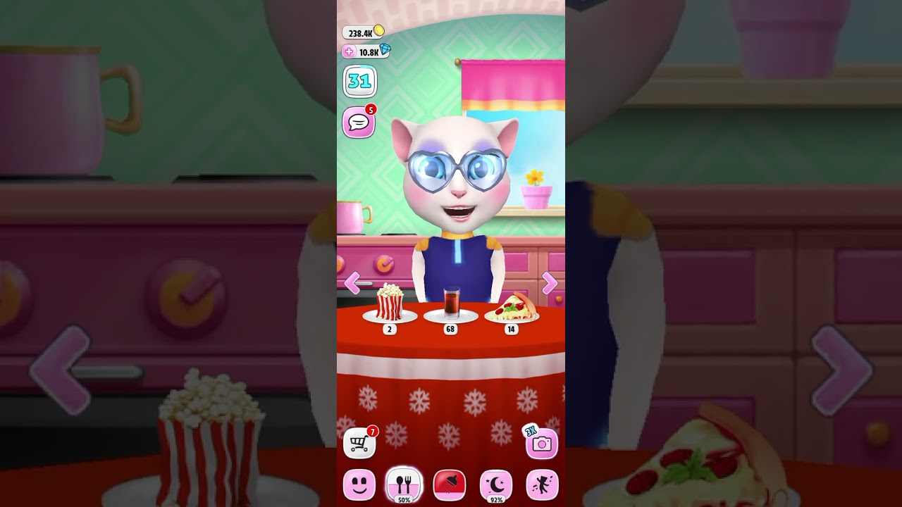 My Talking Angela Drinking Soda Part 33 #Shorts