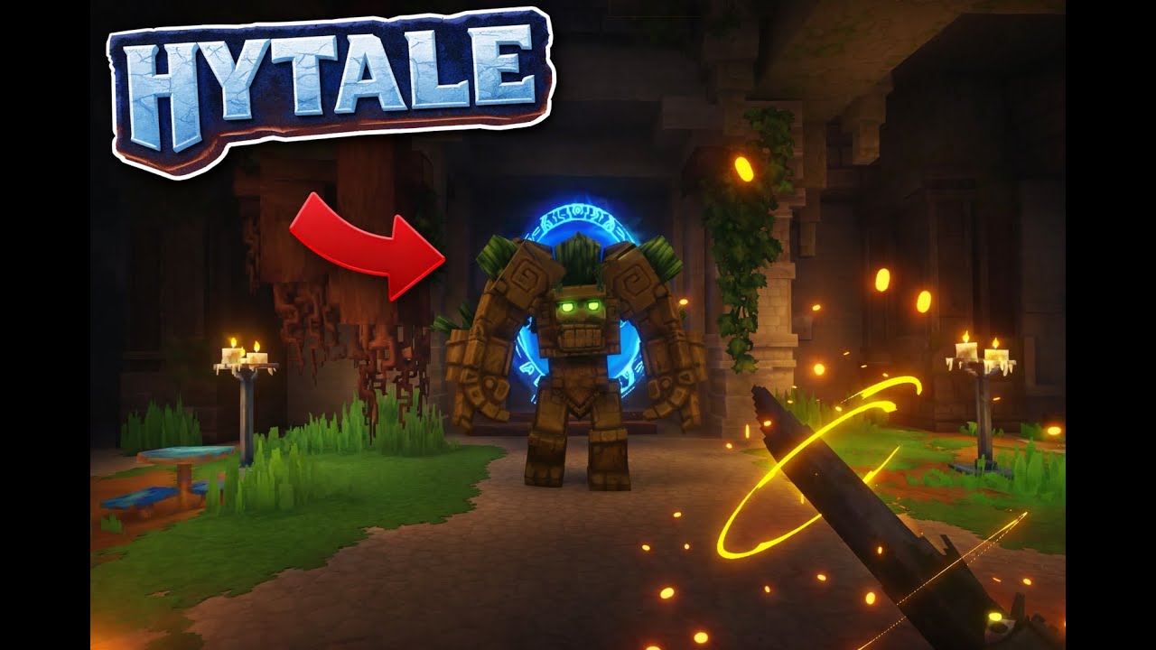 Fighting the Earthen Golem in HYTALE (Ep.3)