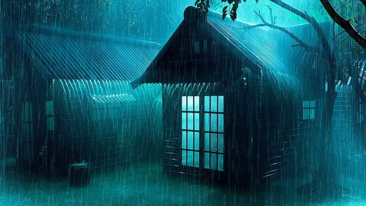Overcome Stress to Sleep Instantly with Heavy Rain & Paramount Thunder Sounds on a Tin Roof at Night