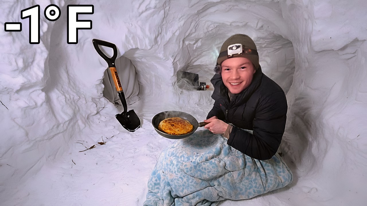 I Built a Luxury Snow Apartment - Overnight Survival