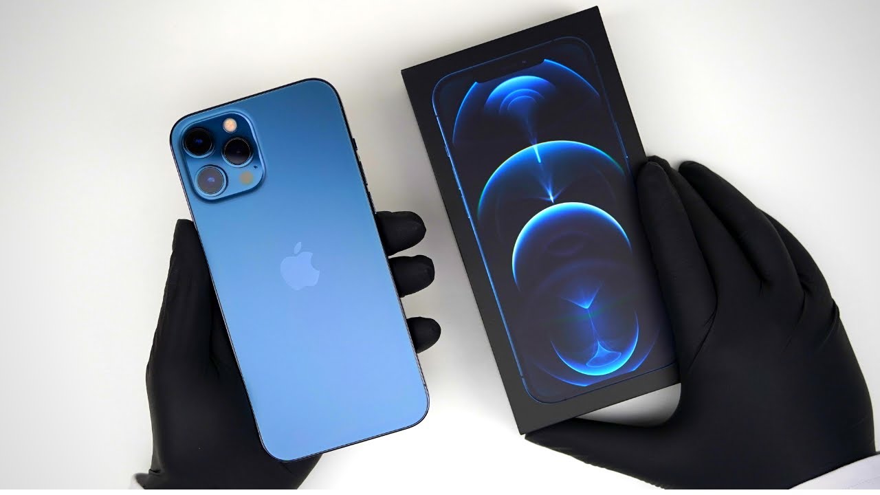 Apple iPhone 12 Pro Max Pacific Blue Unboxing + Gameplay - ASMR