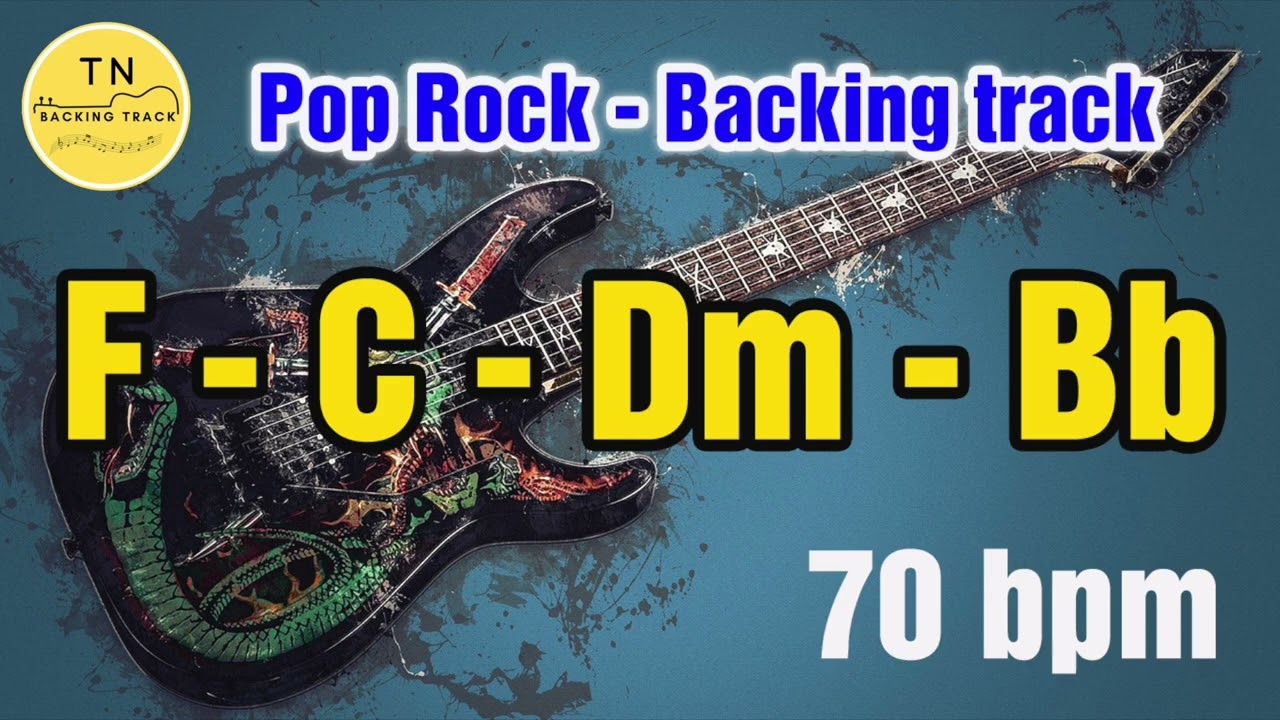 Rock Pop Backing Track F Major | F C Dm Bb | TN Backing Track Guitar