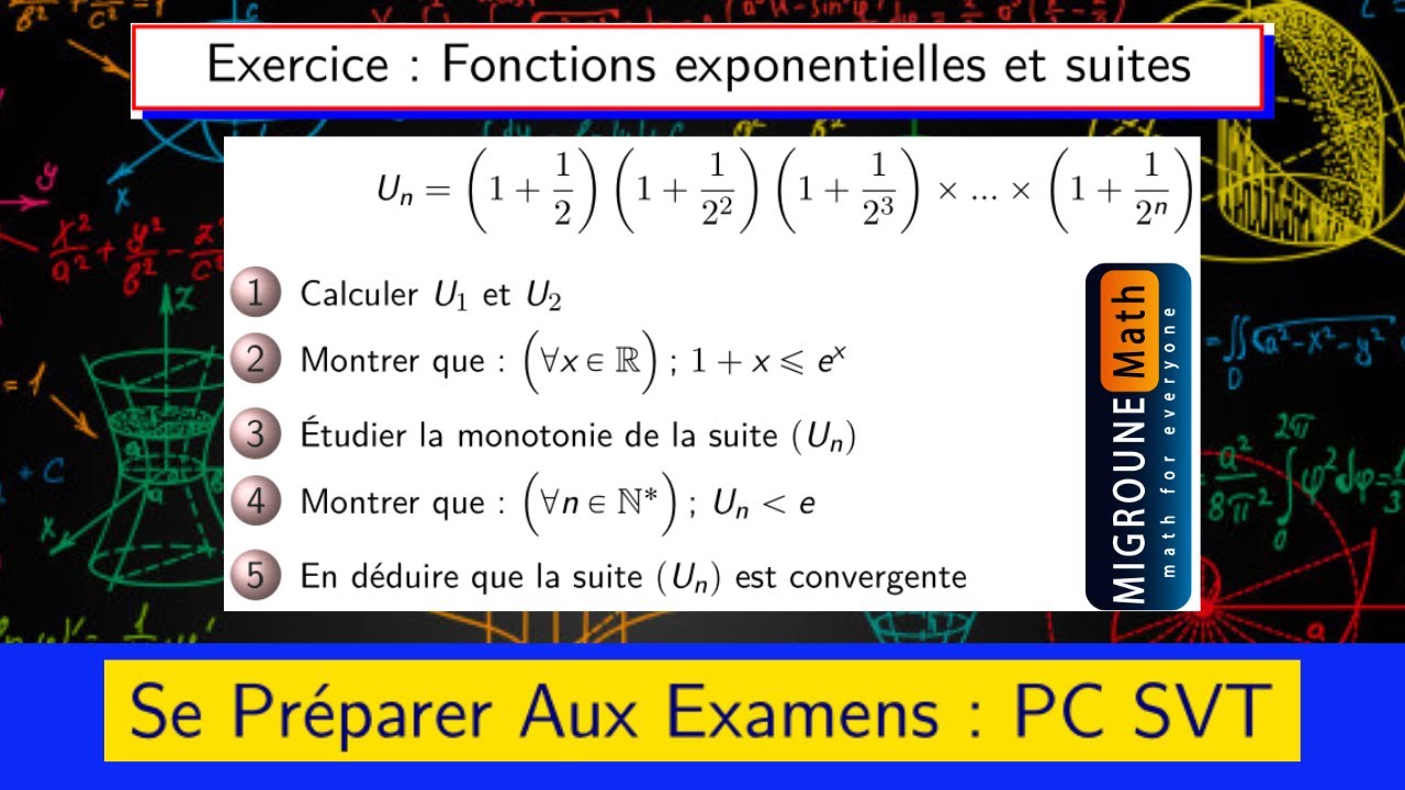 Fonctions exponentielles et suites — Se Préparer Aux Examens —  Exercice — 2 BAC PC/SVT
