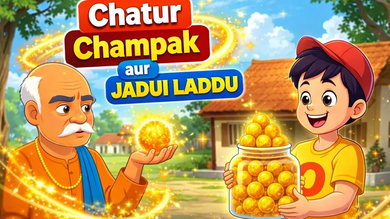 Chatur Champak aur Jadui Laddu | Hindi Cartoon Story | Magical Laddu Kahani for Kids