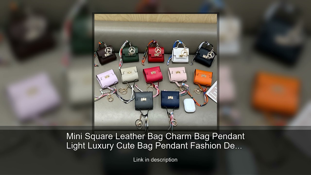 Mini Square Leather Bag Charm Bag Pendant Light Luxury Cute Bag Pendant Fashion Decor Accessori