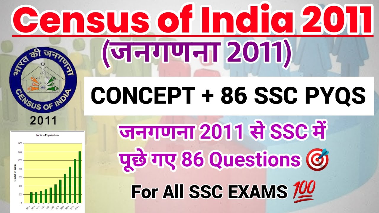 CENSUS OF INDIA 2011 Explained with 86 PYQs asked in SSC Exams | Static Gk for SSC Exams | Census
