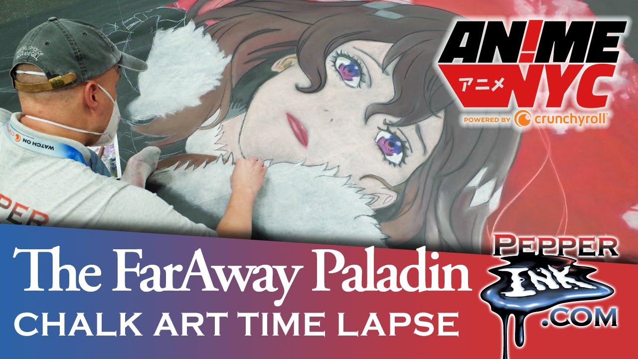 Anime NYC The FarAway Paladin Chalk Art Time Lapse 2021