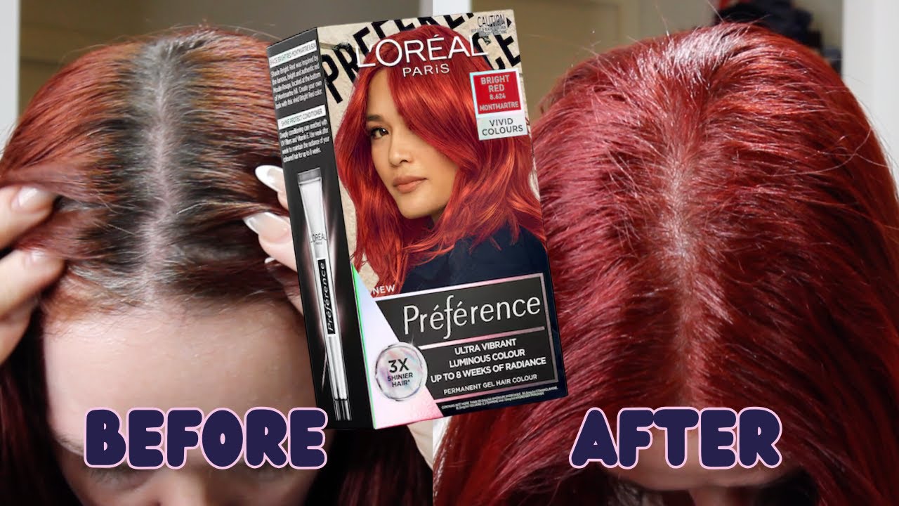 Red Hair Glow-Up | L'Oréal Preference Ultra Vibrant Bright Red 8.624 First Impressions + Demo