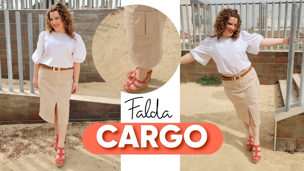 #32 💗 C&oacute;mo hacer una FALDA CARGO paso a paso || FALDA MILITAR || FALDAS