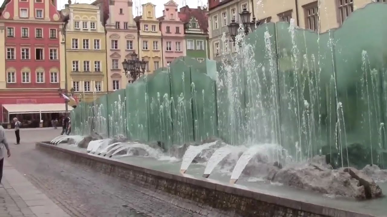 Wrocław - Rynek Starego Miasta z Ratuszem, Fontanny, Plac Solny