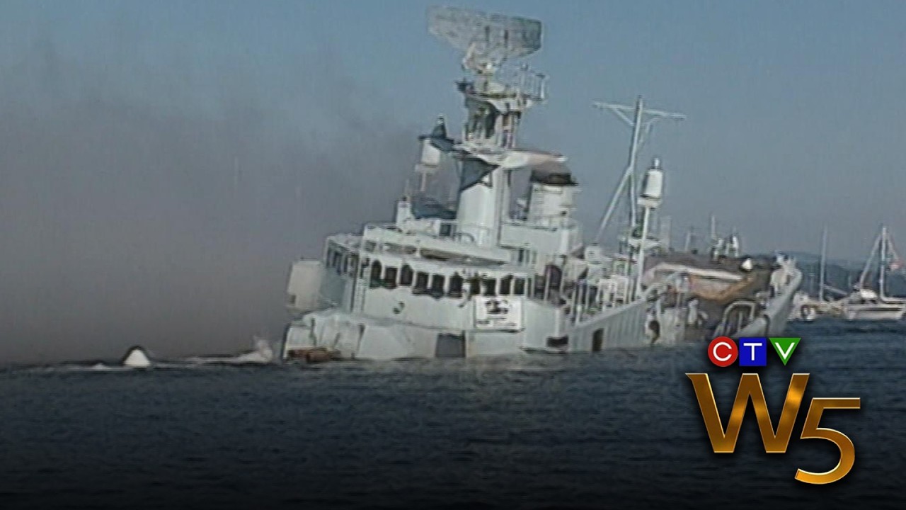 Decommissioned warships sunk to become artificial reefs off coast of B.C. | From the Archives