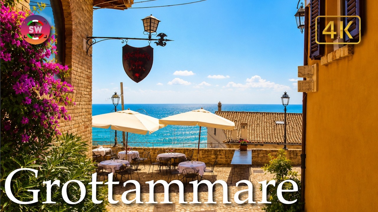 Grottammare (Marche) , Italy【Walking Tour】History in Subtitles - 4K