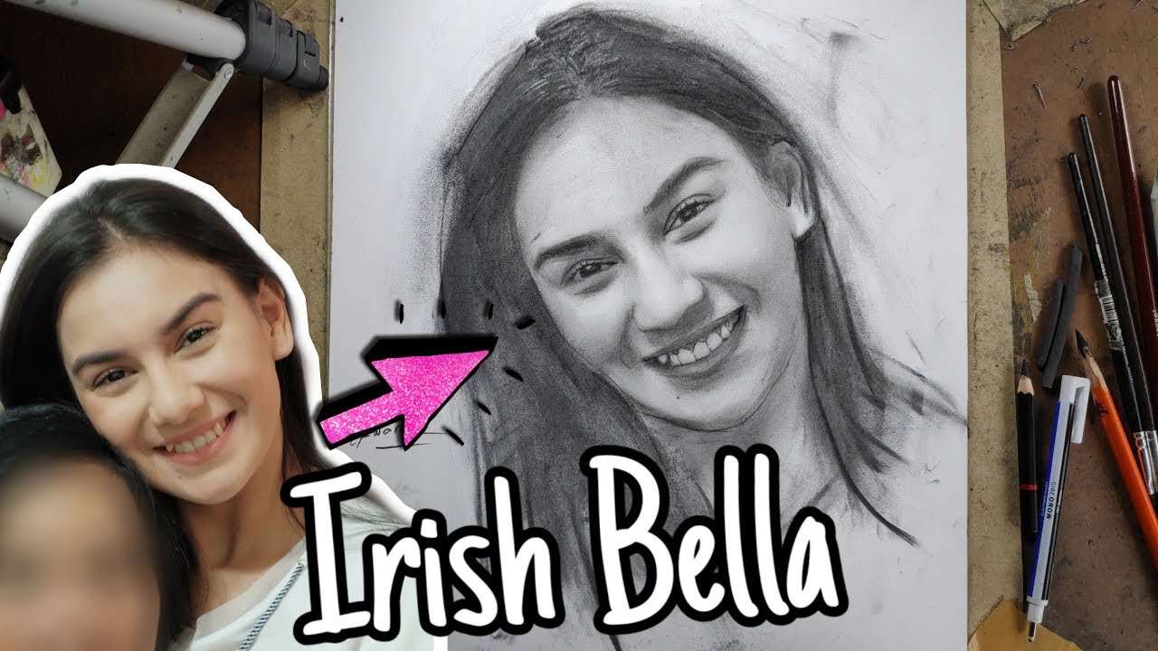 Lukisan wajah IRISH BELLA ( senyumnya gak nahan )