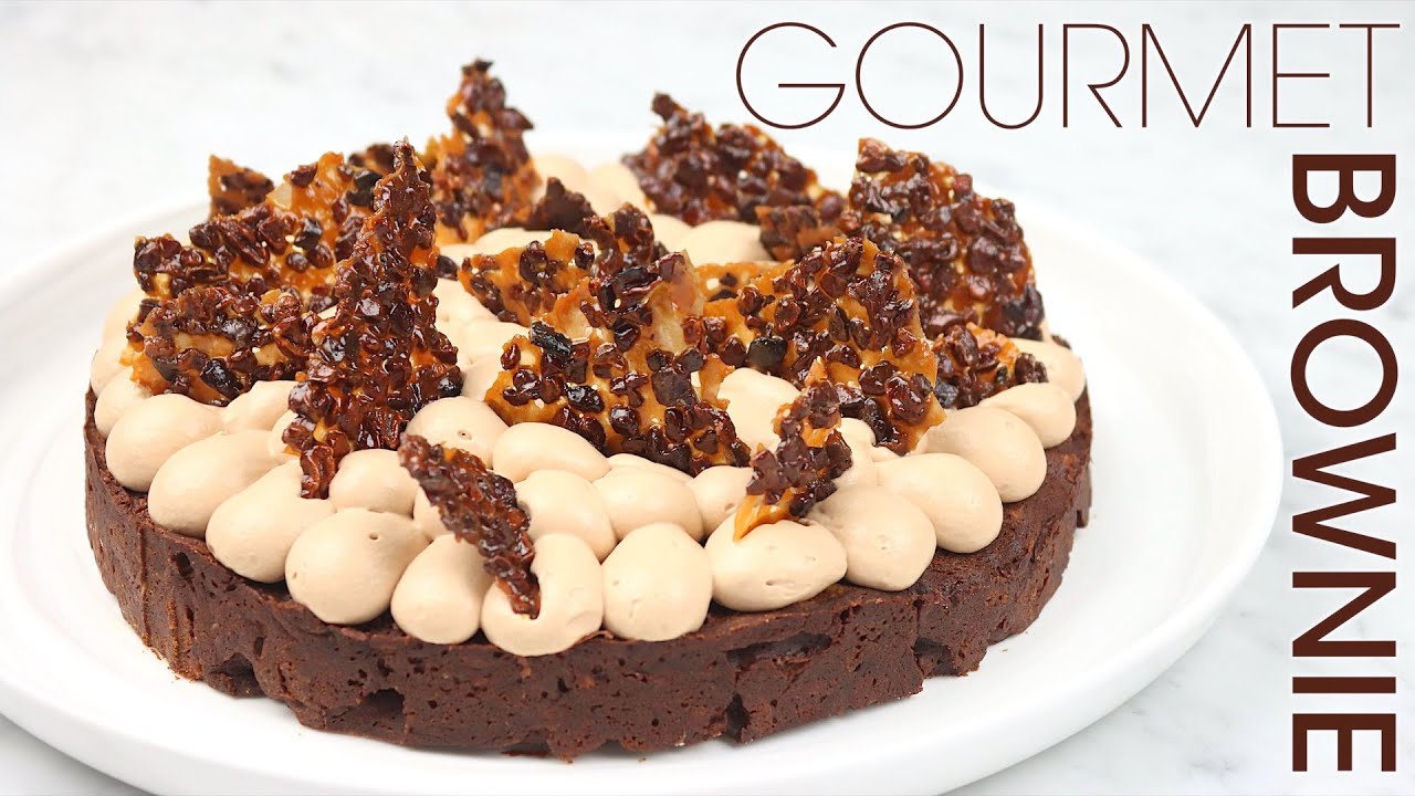 Gourmet Brownies Recipe with Easy Chocolate Nougatine & Milk Chocolate Ganache | How To Cuisine