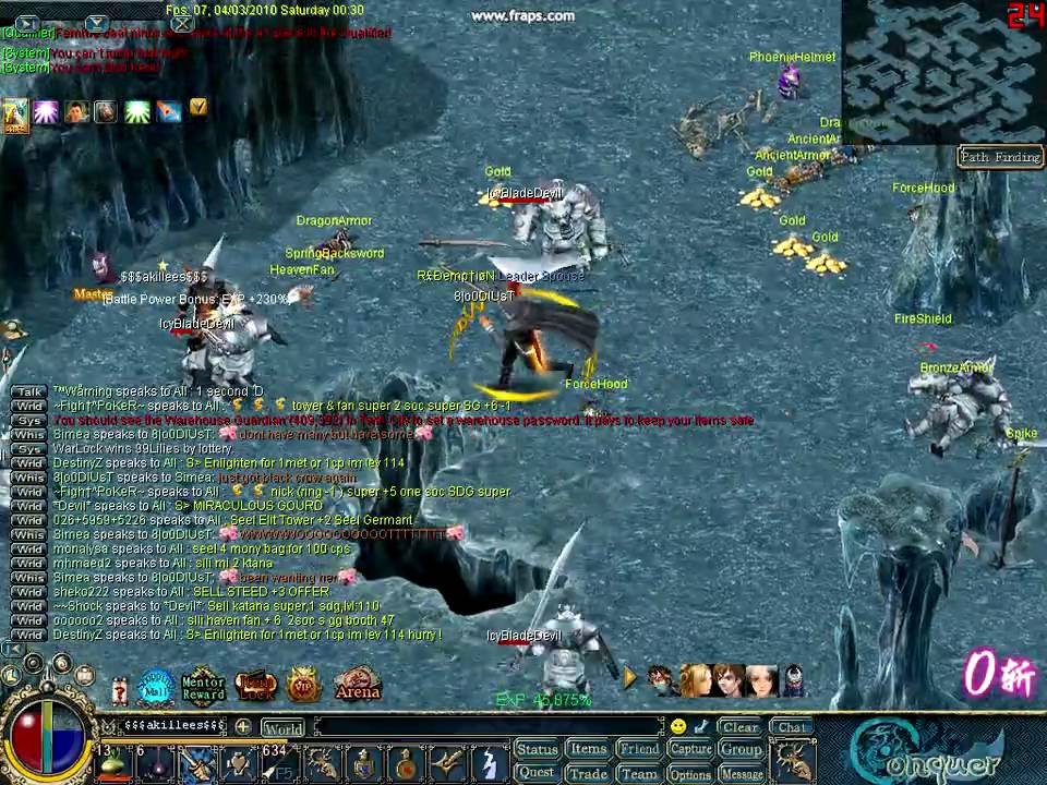 Conquer 2.0  $$$akilees$$$    botting in grotto2