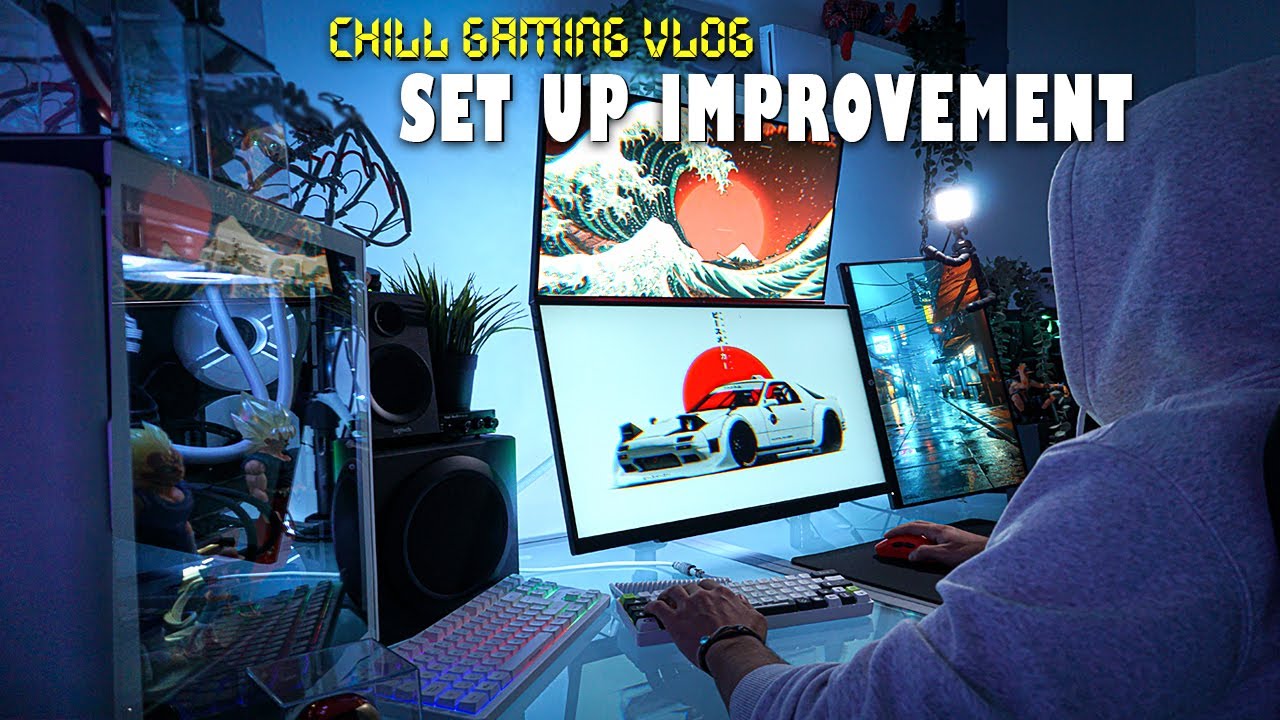 🍁Gaming Vlog 🎮 | Aesthetic set up improvement in chill Rainy weekend