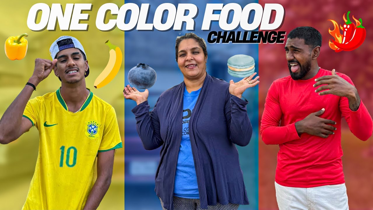 ONE COLORED FOOD CHALLENGE WITH MOM FOR 24 HRS !