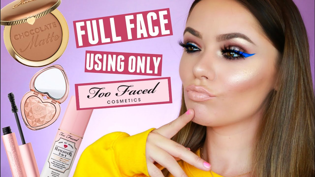 ONE BRAND MAKEUP TUTORIAL , FULL FACE USING ONLY TOO FACED