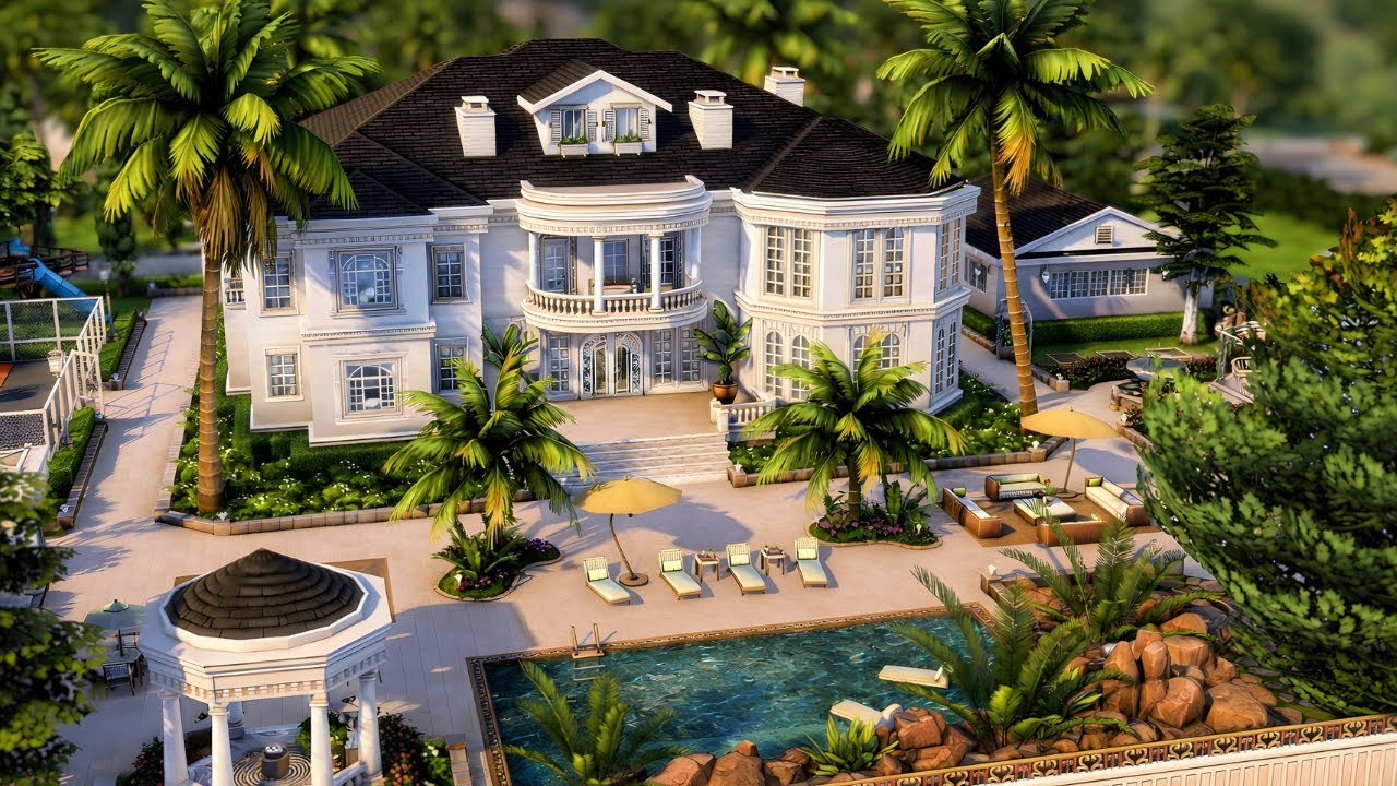 Huge Beverly Hills Mansion 🌴 The Sims 4 Speed Build | No CC