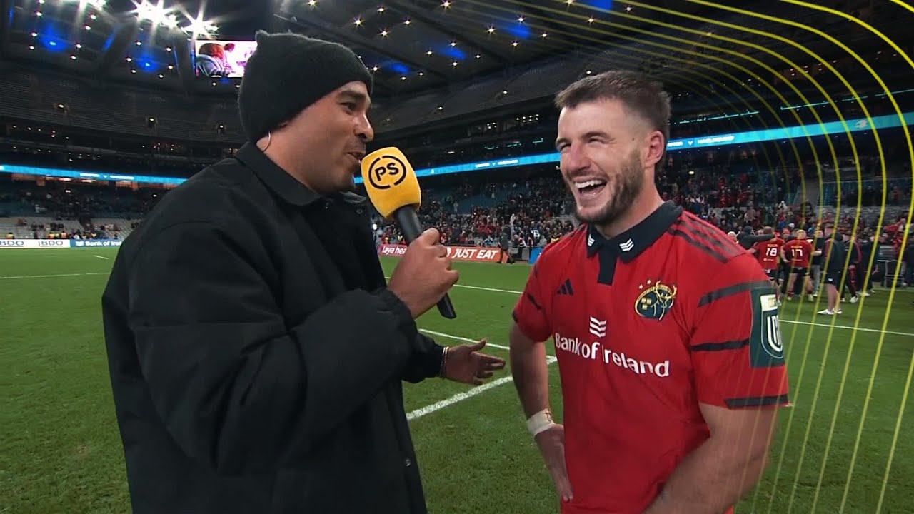 Simon Zebo interviews Munster players following Croke Park victory against Leinster