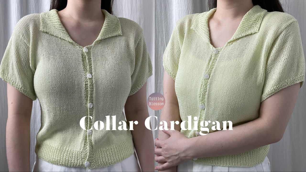 DIY 대바늘 카라 반소매 가디건 Knit Collar cardigan tutorial