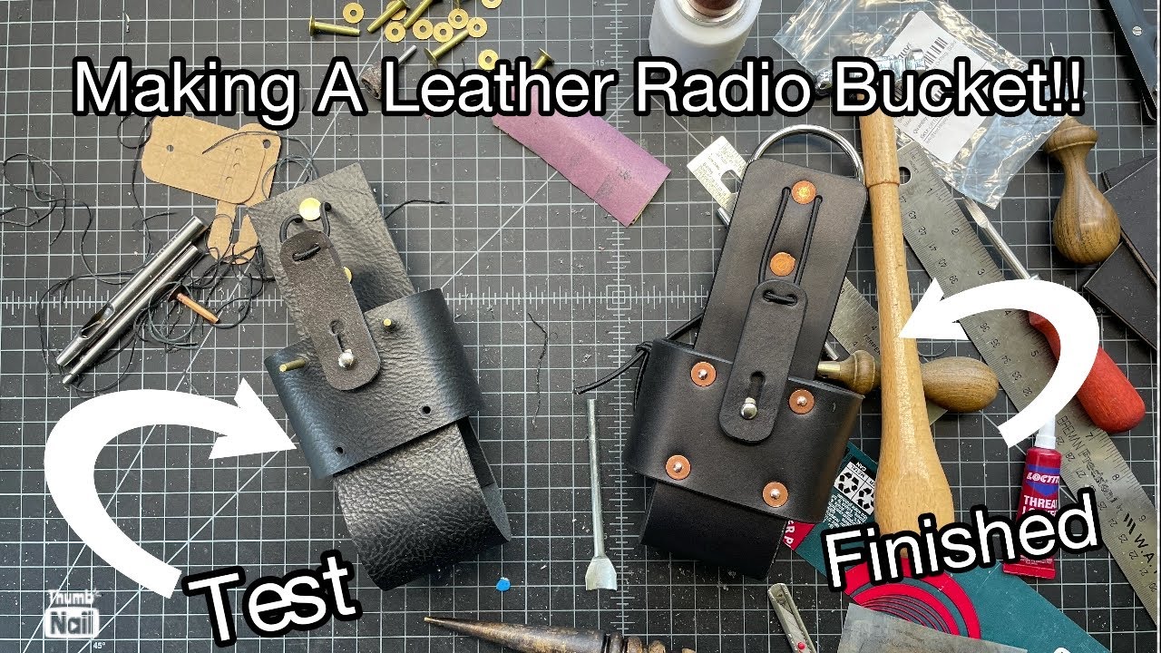 Leather Radio Bucket for Firefighters/EMS.