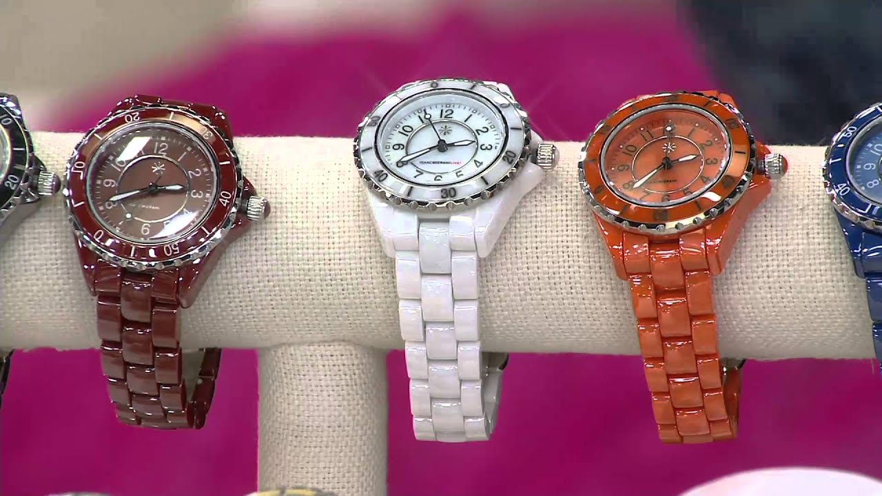 Isaac Mizrahi Live! Ceramic Watch with Mother-of-Pearl Dial on QVC