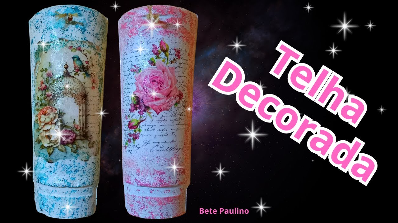 DIY CHOCANTE A BELEZA DESTA TELHA DE CERÂMICA TRABALHADA EM DECOUPAGE /FAÇA VOCÊ MESMO