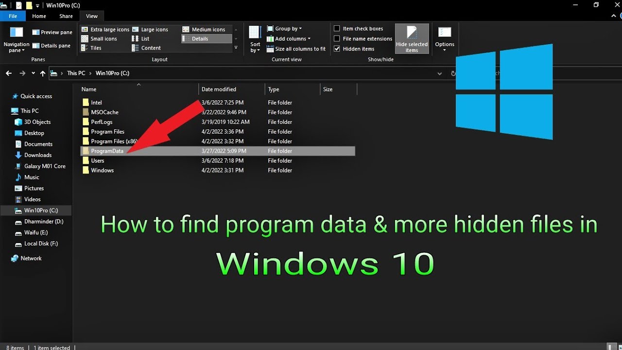 How to find program data & more hidden files in Windows 10 || 100% Working.