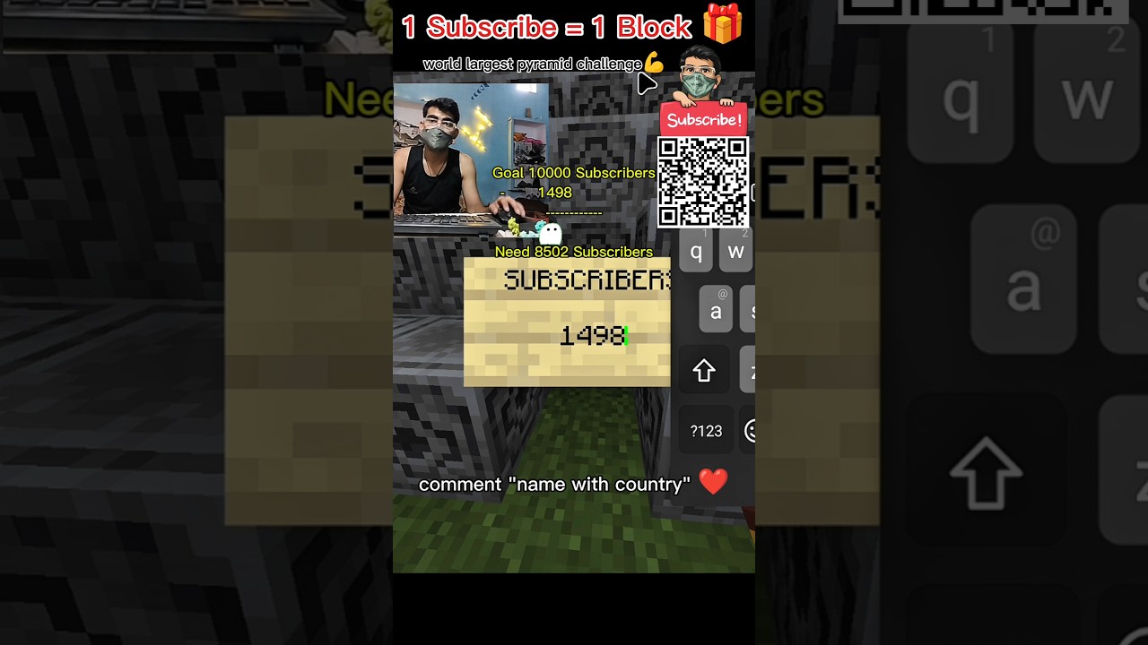 1 Sub = 1 Block 😳 Pyramid Challenge STARTS! | Hour 0 🧱🔥 #1Sub1Block #Minecraft #Gaming #Shorts