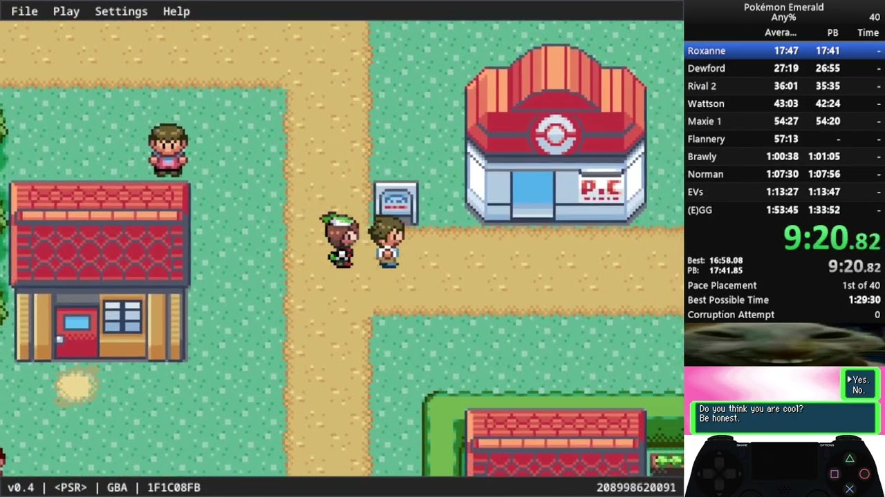 Pokémon Emerald any% (Emulator) speedrun in 1:19:36 [current WR]