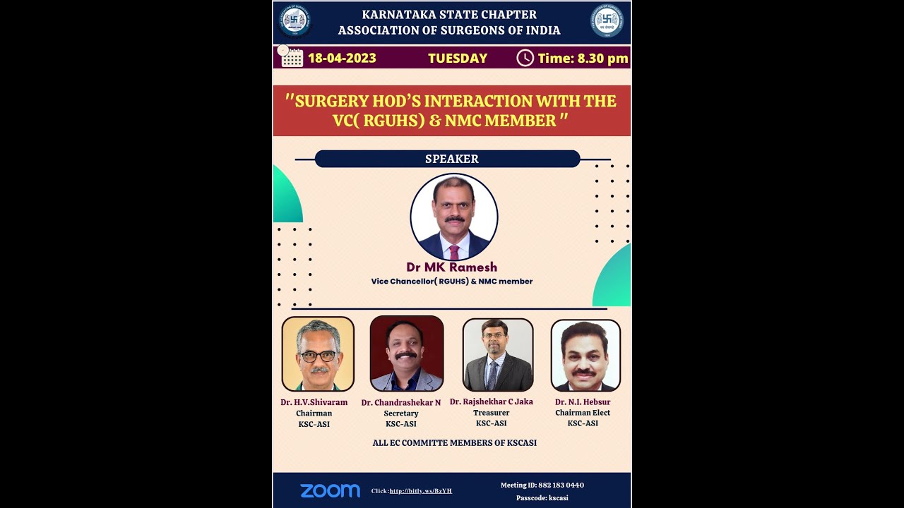 KSCASI- Interaction of Surgery HODs with VC-RGUHS & NMC