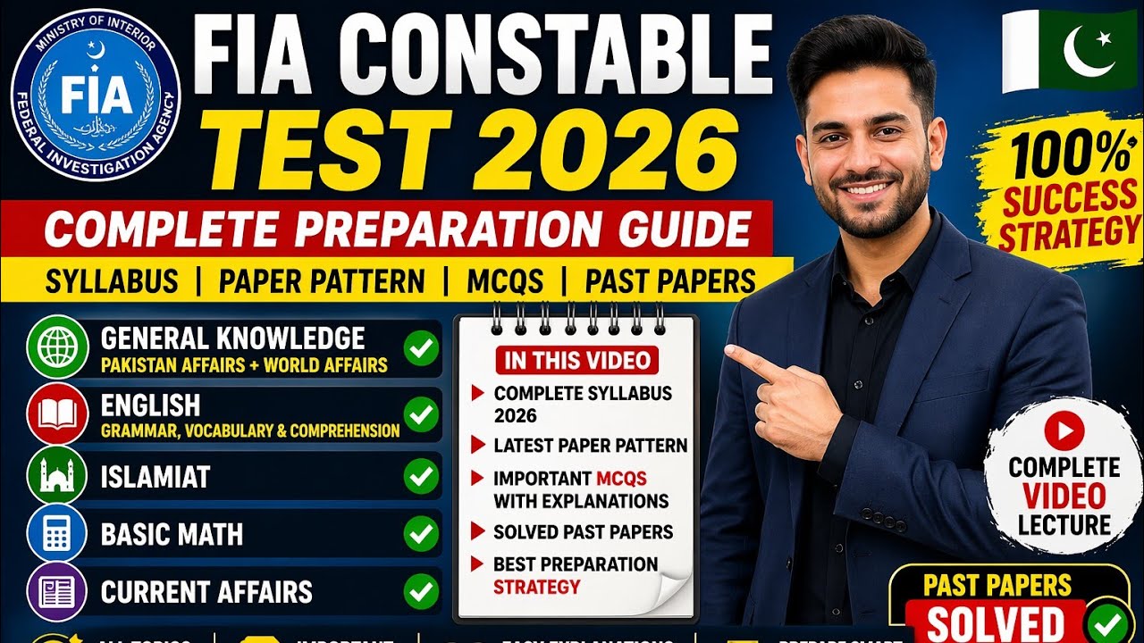 FIA Constable Test 2026 Preparation | Syllabus, Paper Pattern, MCQs & Past Papers Explained